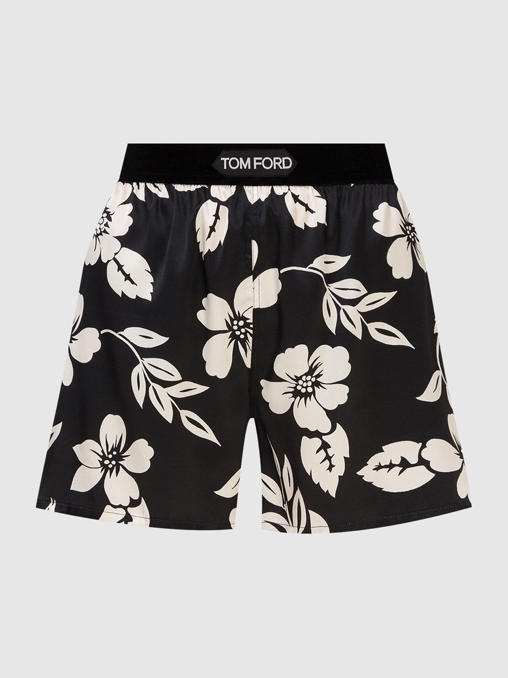 TOM FORD SILK TROPICAL FLORAL BLACK & WHITE SHORTS SIZE SMALL - Picture 2 of 6